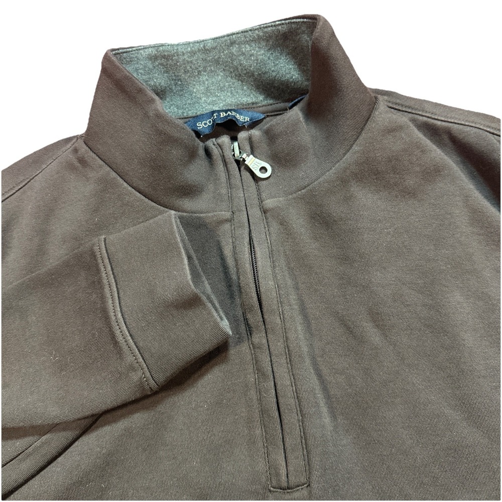 Scott Barber Made In Peru Pima Cotton Quarter Zip Pullover Sweater Medium